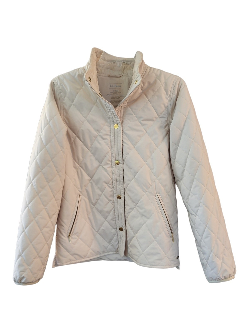 L.L. Bean Women's Cream Bean's Cozy Quilted Jacket - Size S